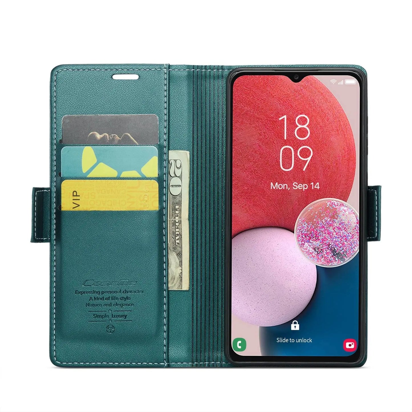 Samsung Galaxy A13 Leather Wallet Case - RFID Blocking, Stand Function, Card Slots-buycases.co.uk