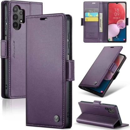 Samsung Galaxy A13 Leather Wallet Case - RFID Blocking, Stand Function, Card Slots-buycases.co.uk
