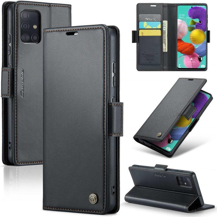 Samsung Galaxy M40s Leather Wallet Case - RFID Blocking, Stand Function, Card Slots-buycases.co.uk