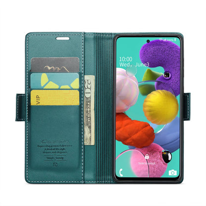 Samsung Galaxy A51 Leather Wallet Case - RFID Blocking, Stand Function, Card Slots-buycases.co.uk