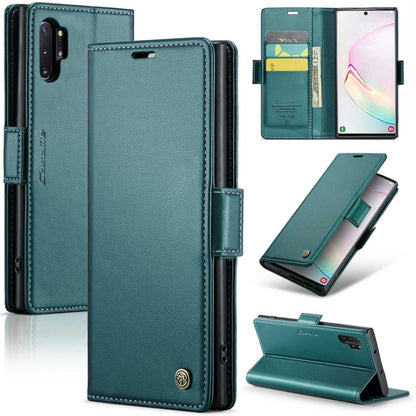 Samsung Galaxy Note10+ Leather Wallet Case - RFID Blocking, Stand Function, Card Slots-buycases.co.uk
