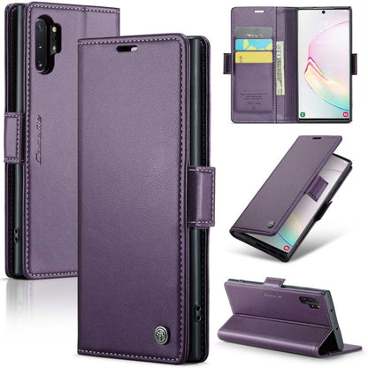 Samsung Galaxy Note10+ Leather Wallet Case - RFID Blocking, Stand Function, Card Slots-buycases.co.uk
