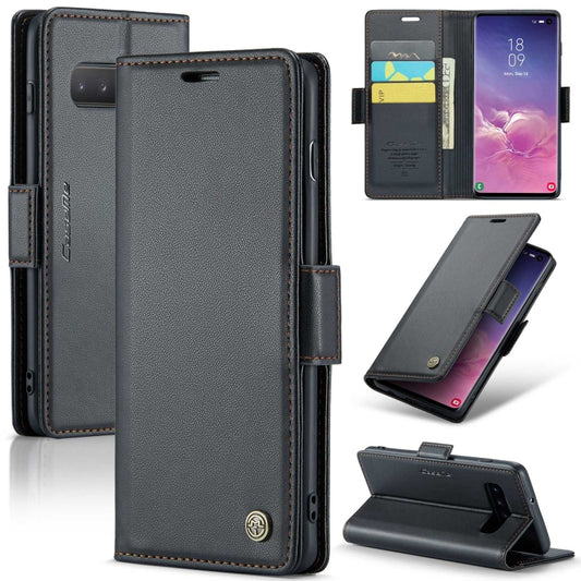 Samsung Galaxy S10 Leather Wallet Case - RFID Blocking, Stand Function, Card Slots-buycases.co.uk