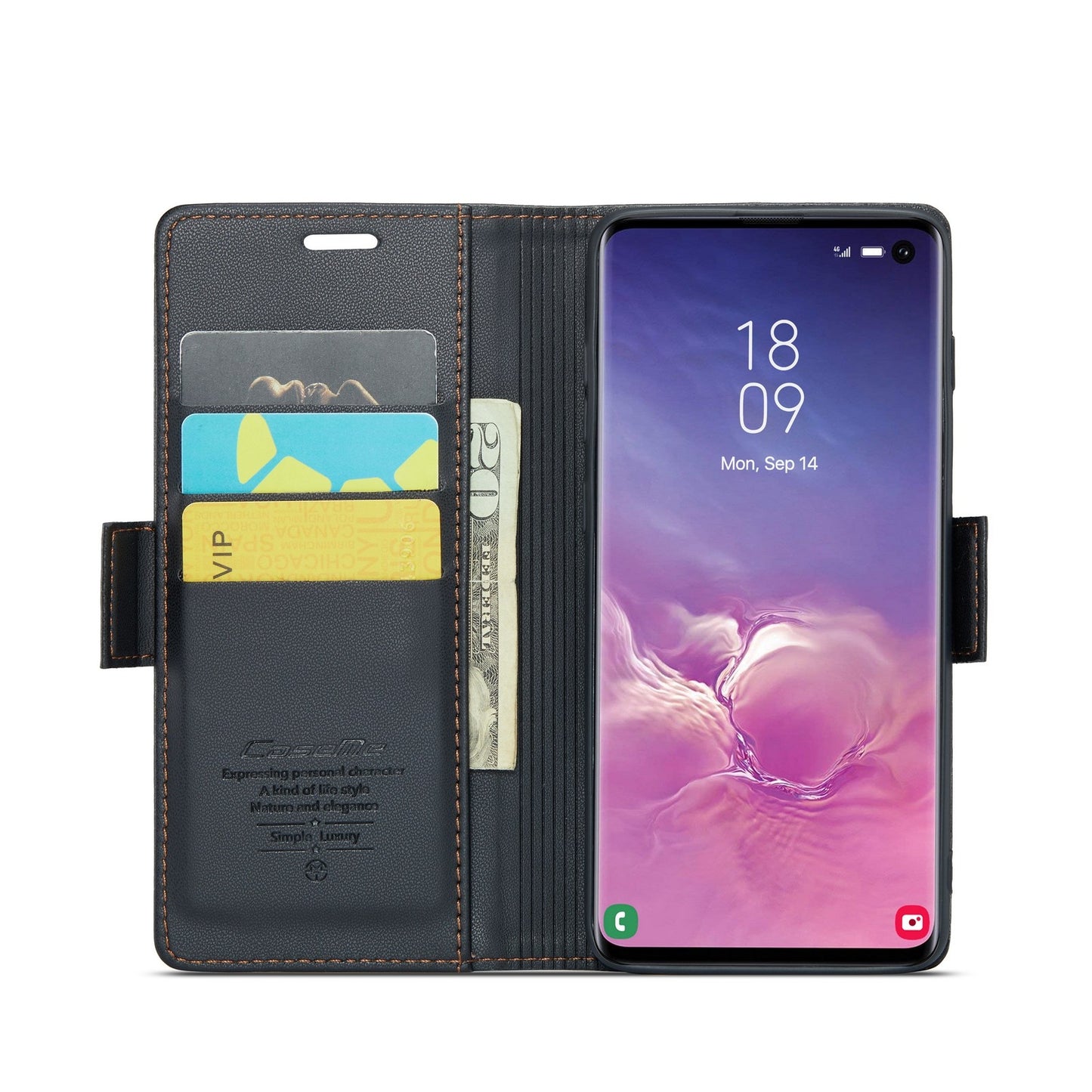 Samsung Galaxy S10 Leather Wallet Case - RFID Blocking, Stand Function, Card Slots-buycases.co.uk