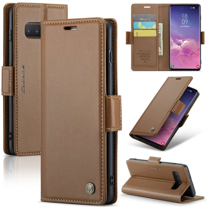 Samsung Galaxy S10 Leather Wallet Case - RFID Blocking, Stand Function, Card Slots-buycases.co.uk