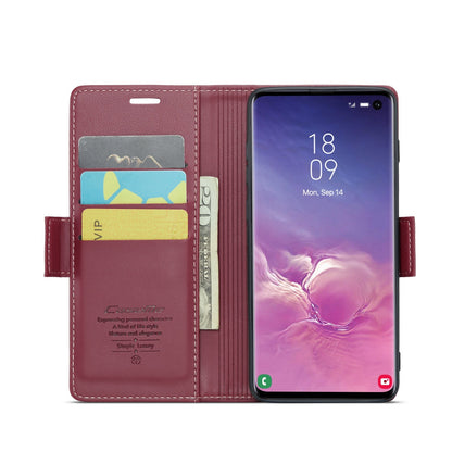 Samsung Galaxy S10 Leather Wallet Case - RFID Blocking, Stand Function, Card Slots-buycases.co.uk
