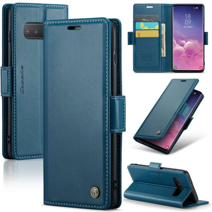 Samsung Galaxy S10 Leather Wallet Case - RFID Blocking, Stand Function, Card Slots-buycases.co.uk