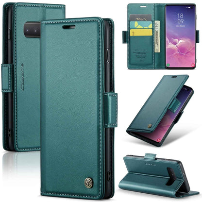 Samsung Galaxy S10 Leather Wallet Case - RFID Blocking, Stand Function, Card Slots-buycases.co.uk