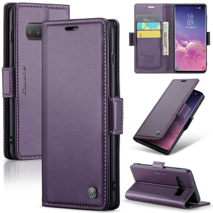 Samsung Galaxy S10 Leather Wallet Case - RFID Blocking, Stand Function, Card Slots-buycases.co.uk