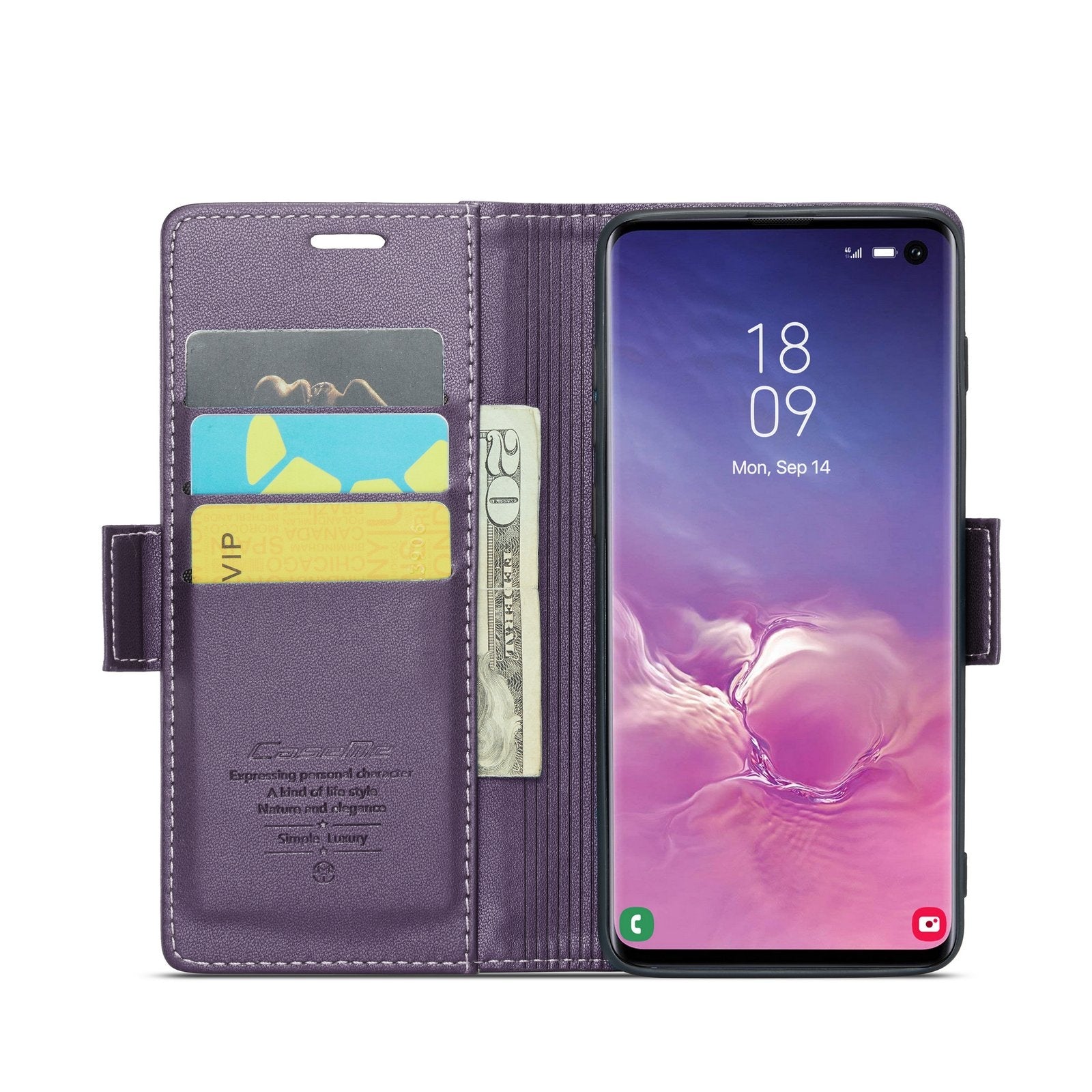 Samsung Galaxy S10 Leather Wallet Case - RFID Blocking, Stand Function, Card Slots-buycases.co.uk