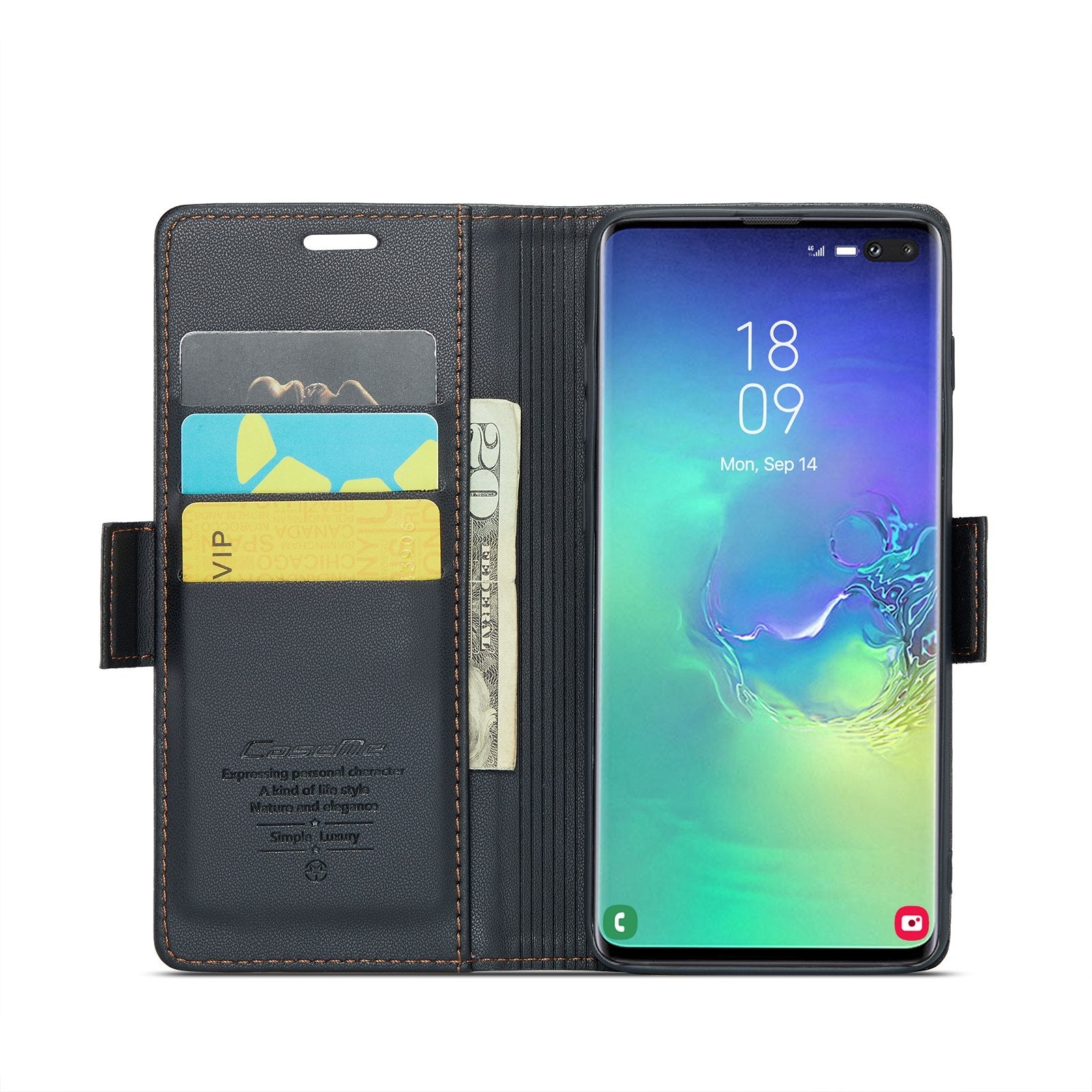 Samsung Galaxy S10+ Leather Wallet Case - RFID Blocking, Stand Function, Card Slots-buycases.co.uk