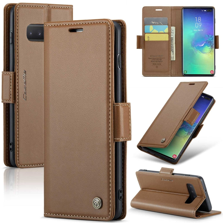 Samsung Galaxy S10+ Leather Wallet Case - RFID Blocking, Stand Function, Card Slots-buycases.co.uk
