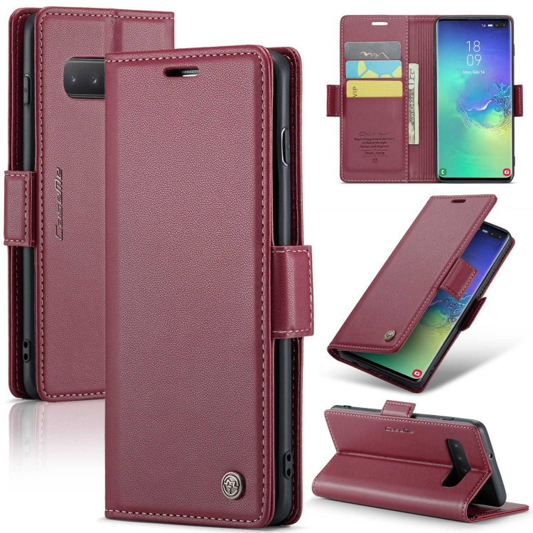 Samsung Galaxy S10+ Leather Wallet Case - RFID Blocking, Stand Function, Card Slots-buycases.co.uk