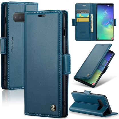 Samsung Galaxy S10+ Leather Wallet Case - RFID Blocking, Stand Function, Card Slots-buycases.co.uk
