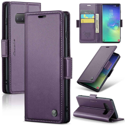 Samsung Galaxy S10+ Leather Wallet Case - RFID Blocking, Stand Function, Card Slots-buycases.co.uk
