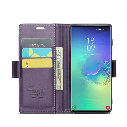 Samsung Galaxy S10+ Leather Wallet Case - RFID Blocking, Stand Function, Card Slots-buycases.co.uk