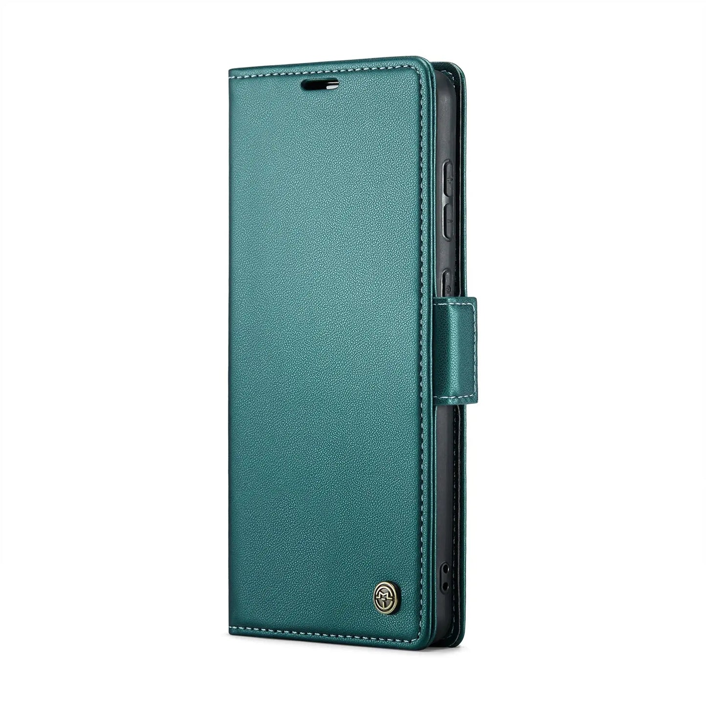 Samsung Galaxy M10s Leather Wallet Case - RFID Blocking, Stand Function, Card Slots-buycases.co.uk