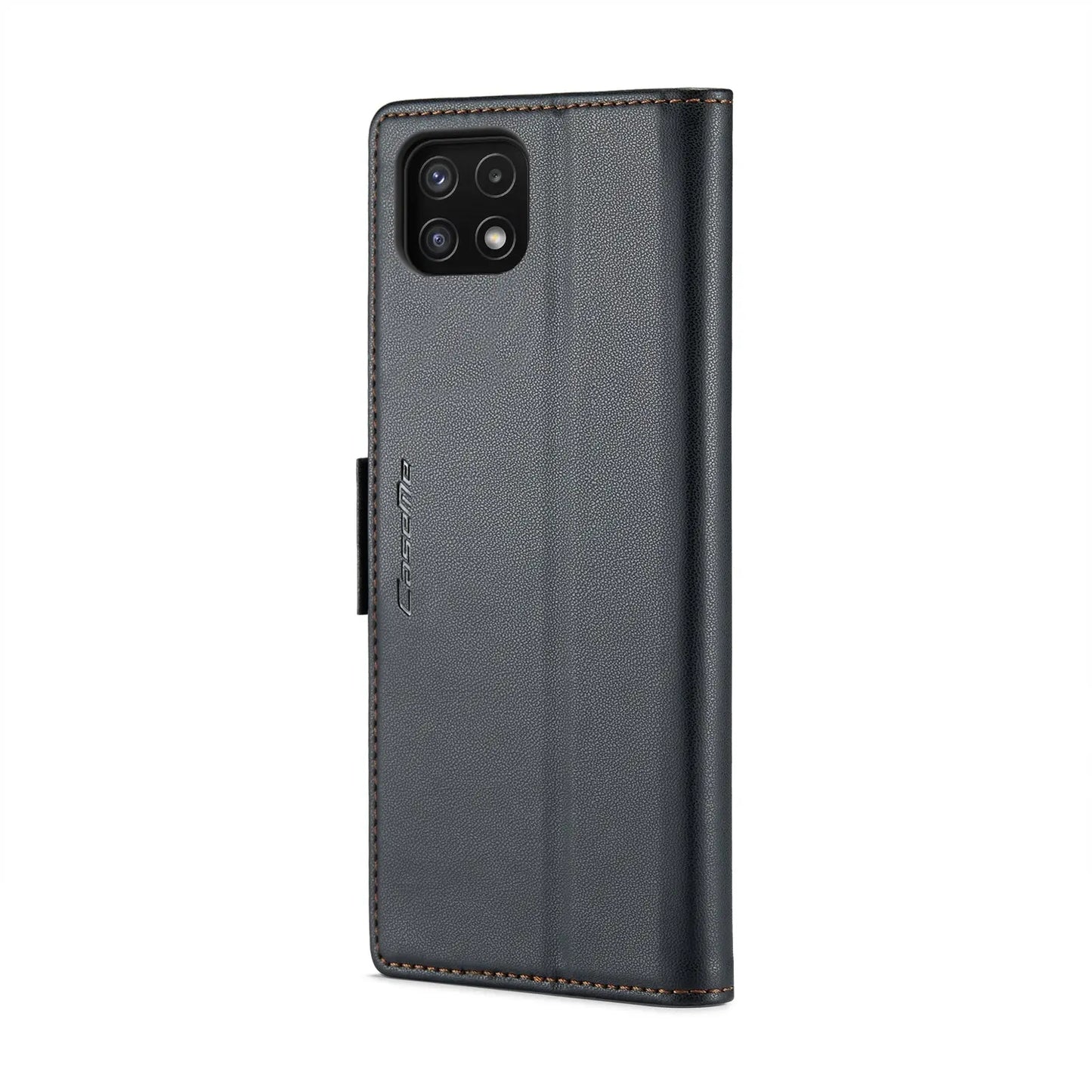 Samsung Galaxy A22 5g Leather Wallet Case - RFID Blocking, Stand Function, Card Slots-buycases.co.uk