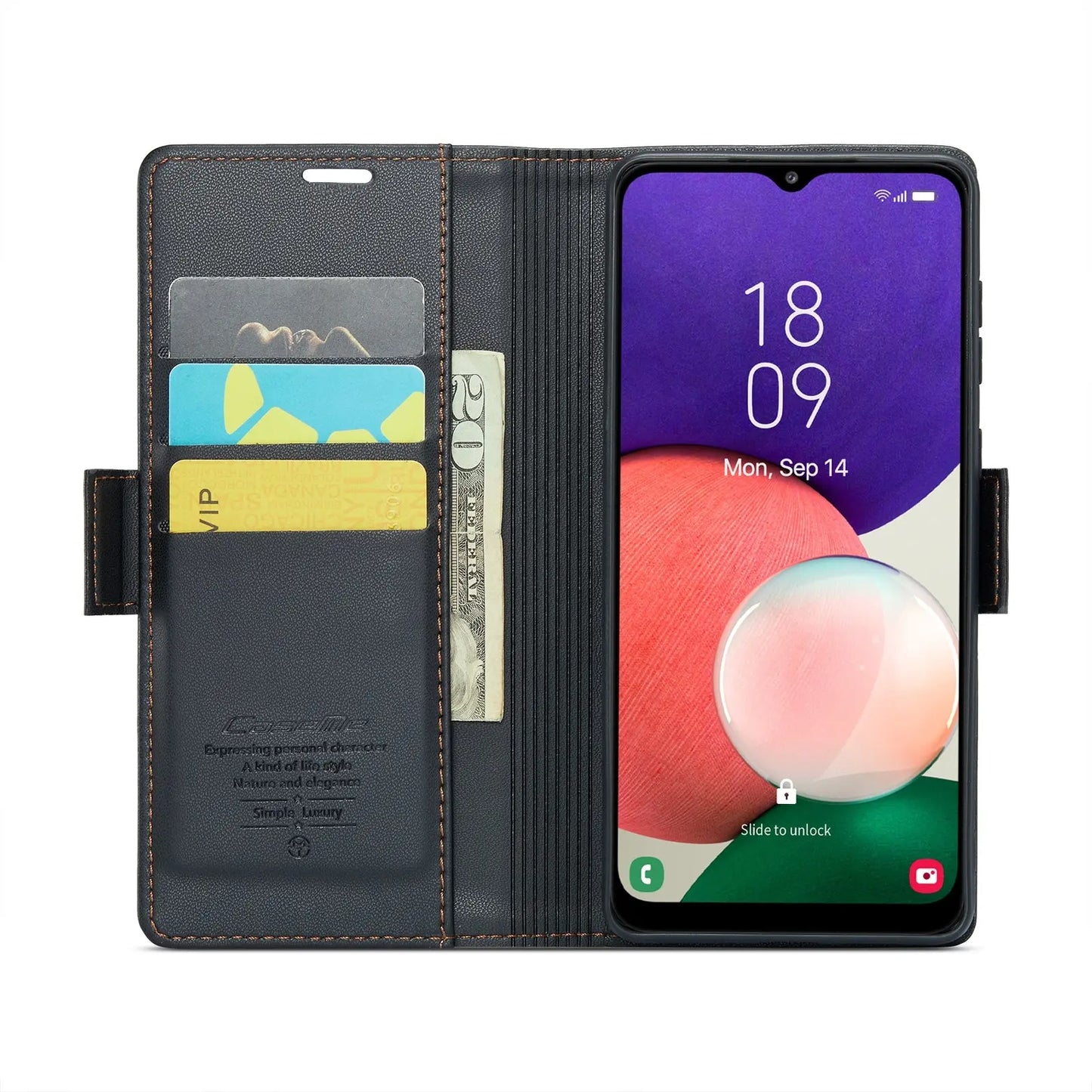 Samsung Galaxy A22 5g Leather Wallet Case - RFID Blocking, Stand Function, Card Slots-buycases.co.uk
