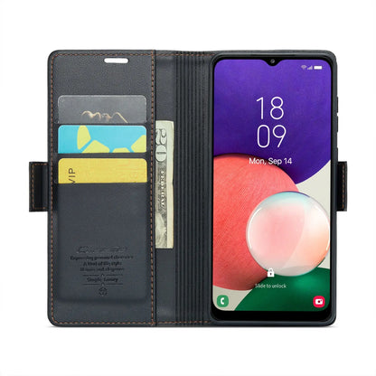 Samsung Galaxy A22 5g Leather Wallet Case - RFID Blocking, Stand Function, Card Slots-buycases.co.uk