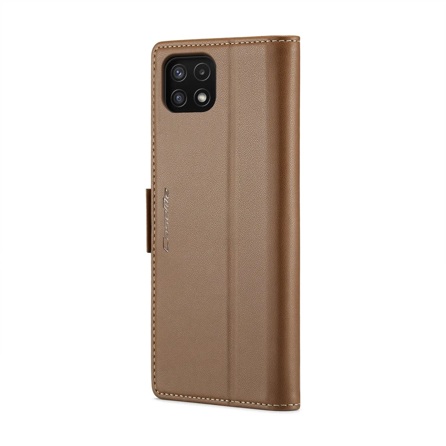 Samsung Galaxy A22 5g Leather Wallet Case - RFID Blocking, Stand Function, Card Slots-buycases.co.uk