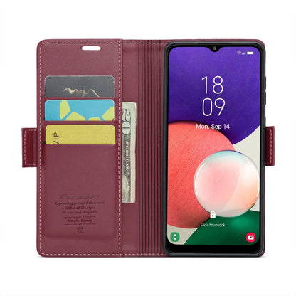 Samsung Galaxy A22 5g Leather Wallet Case - RFID Blocking, Stand Function, Card Slots-buycases.co.uk