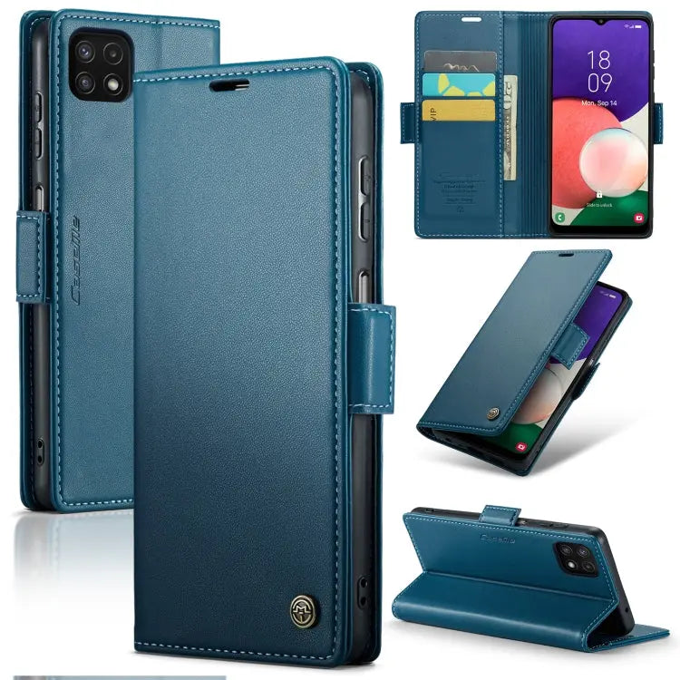 Samsung Galaxy A22 5g Leather Wallet Case - RFID Blocking, Stand Function, Card Slots-buycases.co.uk