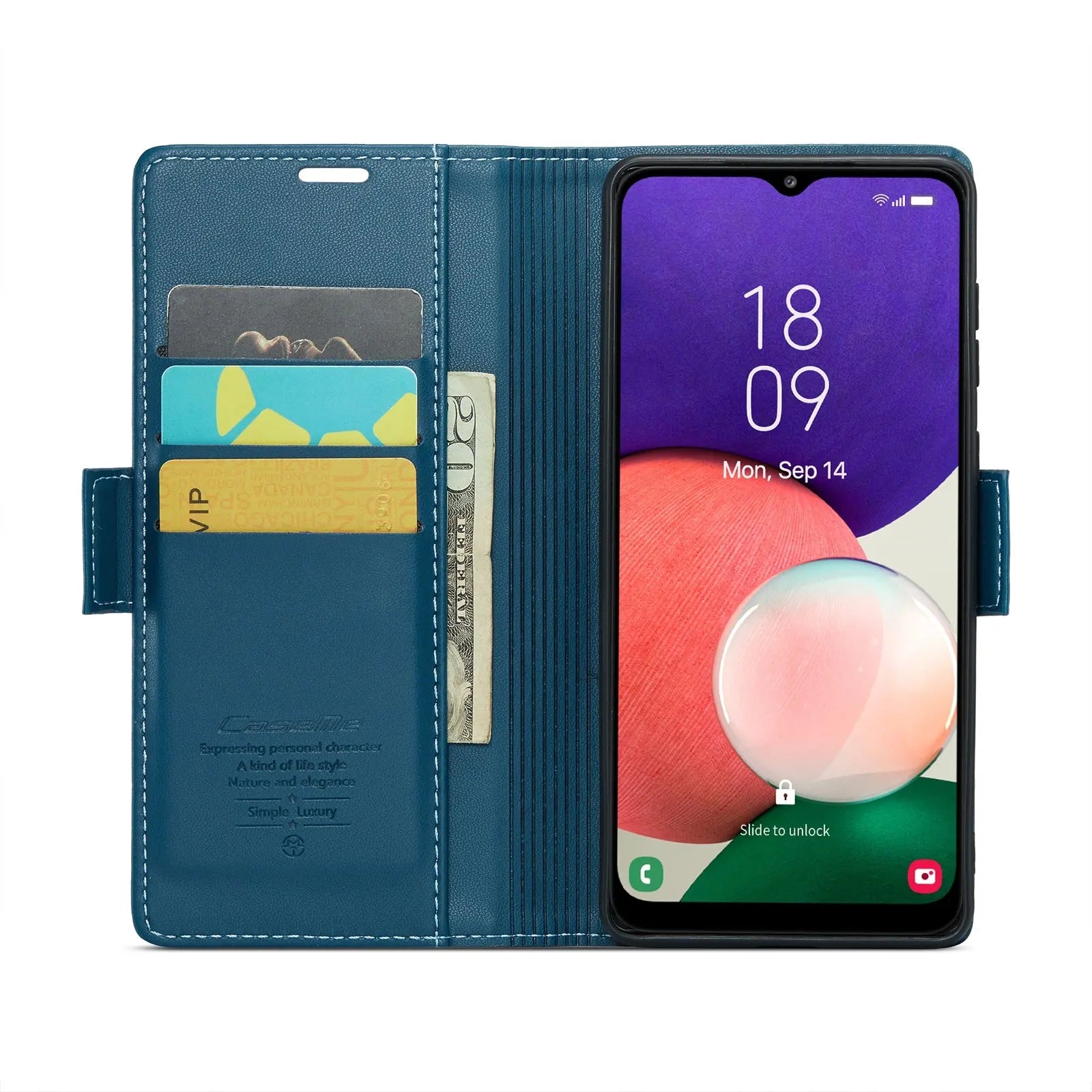 Samsung Galaxy A22 5g Leather Wallet Case - RFID Blocking, Stand Function, Card Slots-buycases.co.uk