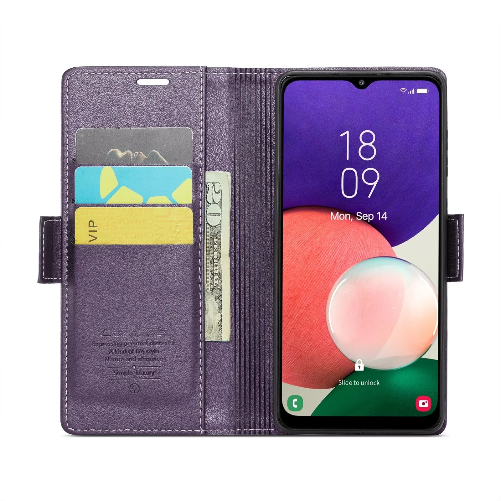 Samsung Galaxy A22 5g Leather Wallet Case - RFID Blocking, Stand Function, Card Slots-buycases.co.uk