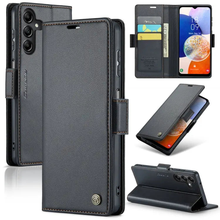 Samsung Galaxy A14 4g/5g Leather Wallet Case - RFID Blocking, Stand Function, Card Slots-buycases.co.uk