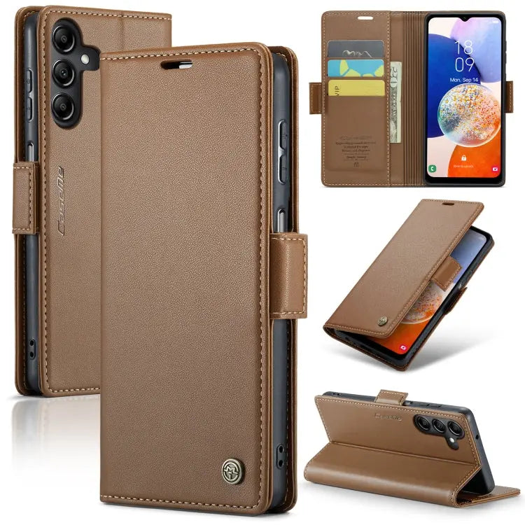 Samsung Galaxy A14 4g/5g Leather Wallet Case - RFID Blocking, Stand Function, Card Slots-buycases.co.uk