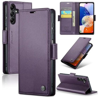 Samsung Galaxy A14 4g/5g Leather Wallet Case - RFID Blocking, Stand Function, Card Slots-buycases.co.uk