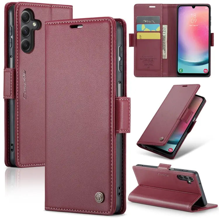 Samsung Galaxy A24 4g Leather Wallet Case - RFID Blocking, Stand Function, Card Slots-buycases.co.uk