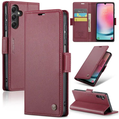 Samsung Galaxy A24 4g Leather Wallet Case - RFID Blocking, Stand Function, Card Slots-buycases.co.uk