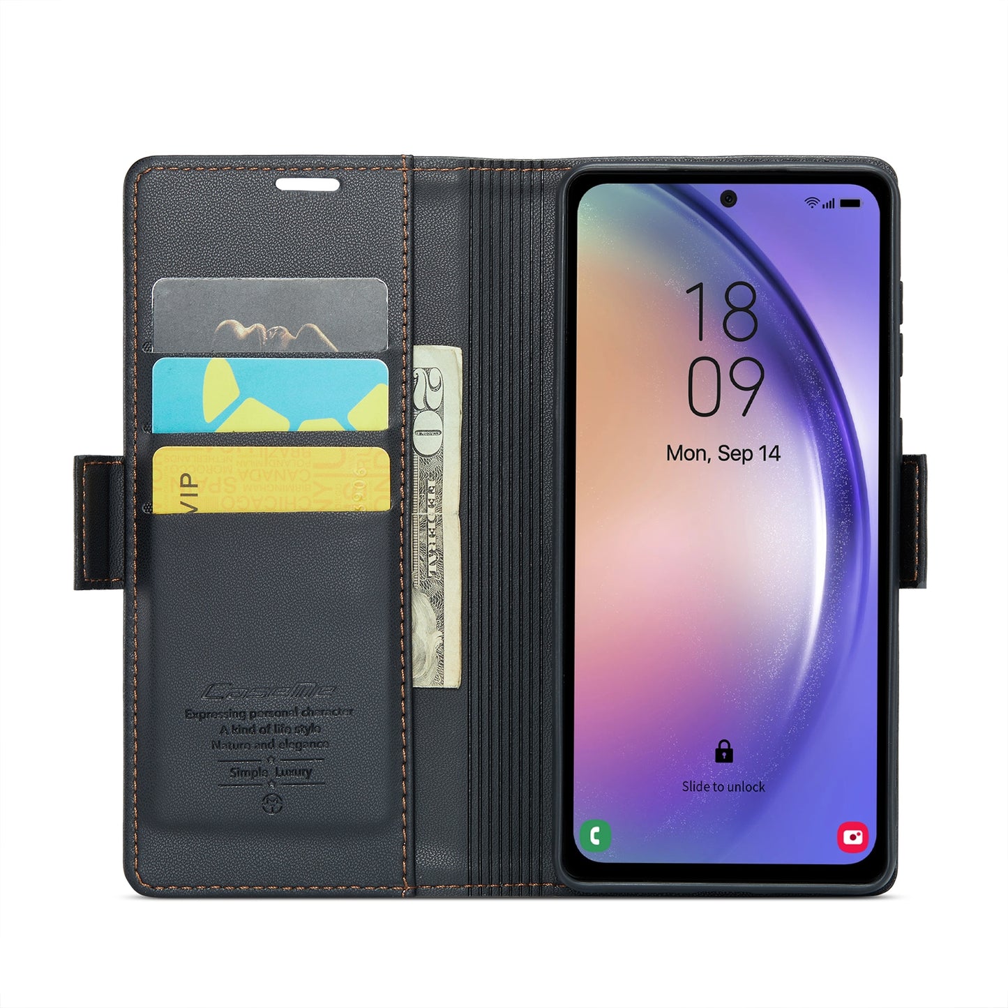 Samsung Galaxy A54 5g Leather Wallet Case - RFID Blocking, Stand Function, Card Slots-buycases.co.uk