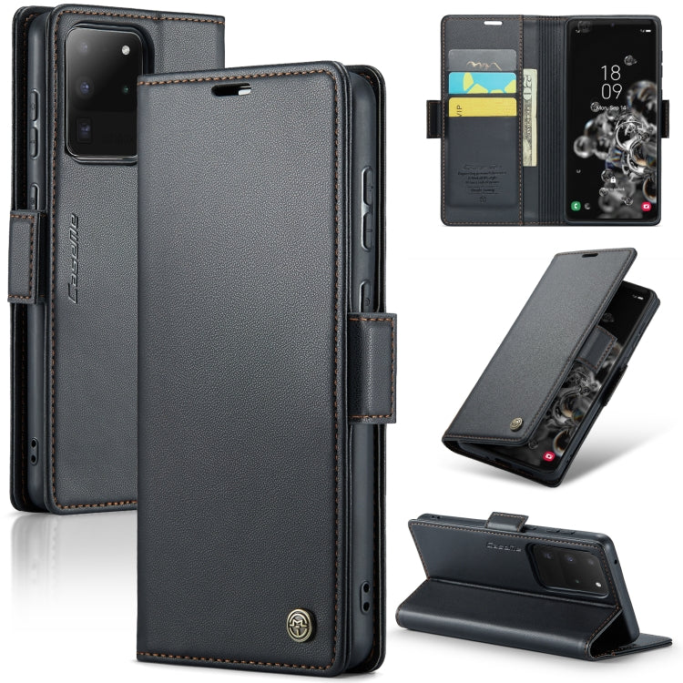 Samsung Galaxy S20 Ultra Leather Wallet Case - RFID Blocking, Stand Function, Card Slots-buycases.co.uk