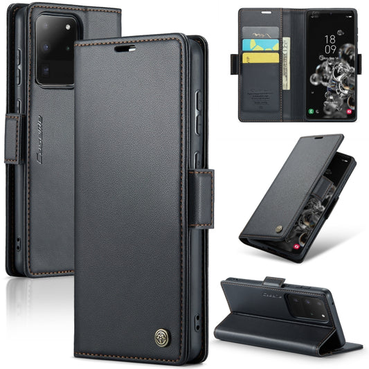 Samsung Galaxy S20 Ultra Leather Wallet Case - RFID Blocking, Stand Function, Card Slots-buycases.co.uk