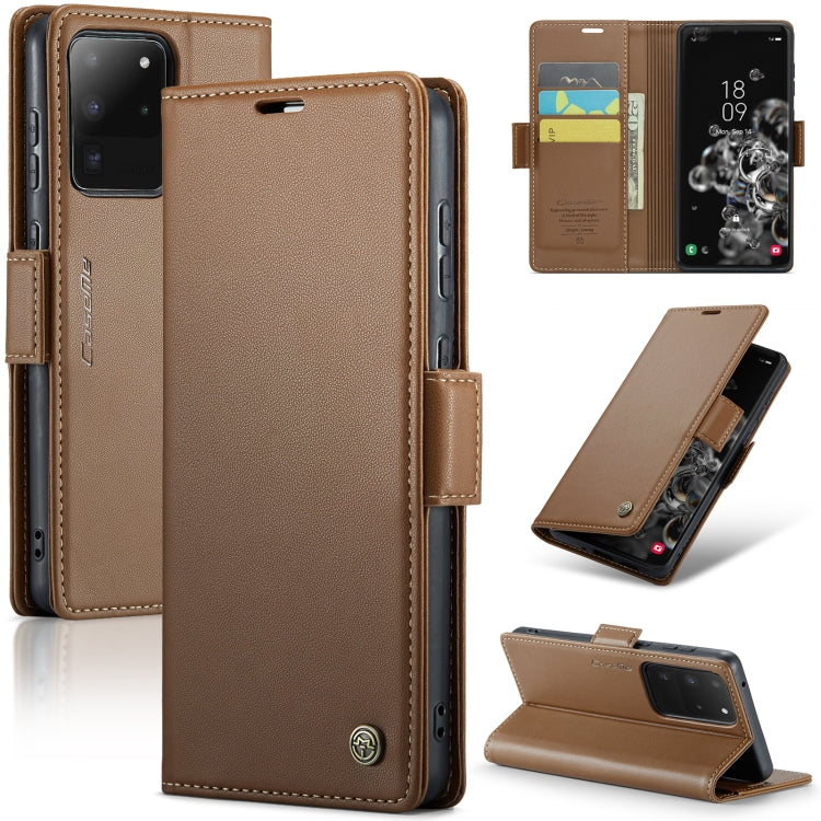 Samsung Galaxy S20 Ultra Leather Wallet Case - RFID Blocking, Stand Function, Card Slots-buycases.co.uk