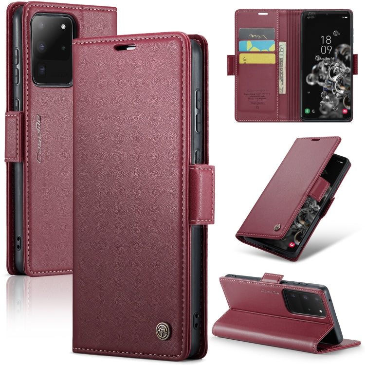 Samsung Galaxy S20 Ultra Leather Wallet Case - RFID Blocking, Stand Function, Card Slots-buycases.co.uk