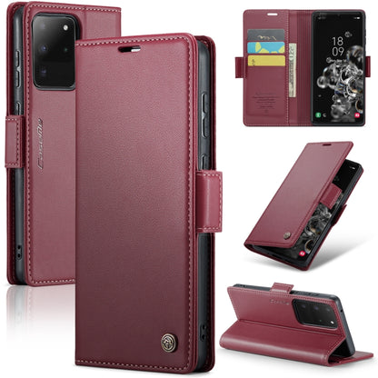 Samsung Galaxy S20 Ultra Leather Wallet Case - RFID Blocking, Stand Function, Card Slots-buycases.co.uk