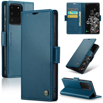 Samsung Galaxy S20 Ultra Leather Wallet Case - RFID Blocking, Stand Function, Card Slots-buycases.co.uk