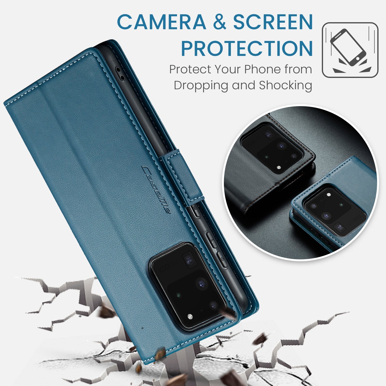 Samsung Galaxy S20 Ultra Leather Wallet Case - RFID Blocking, Stand Function, Card Slots-buycases.co.uk