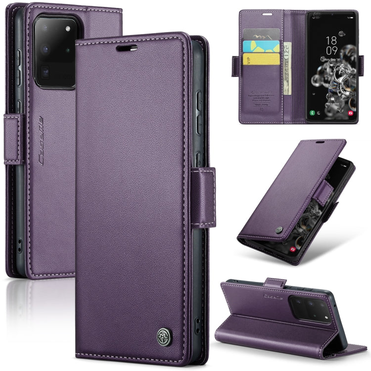 Samsung Galaxy S20 Ultra Leather Wallet Case - RFID Blocking, Stand Function, Card Slots-buycases.co.uk