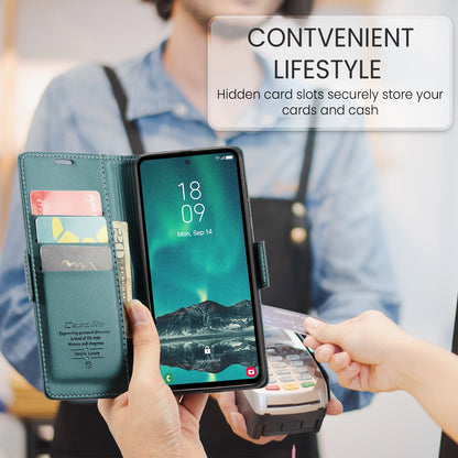 Samsung Galaxy S23 FE 5g Leather Wallet Case - RFID Blocking, Stand Function, Card Slots-buycases.co.uk