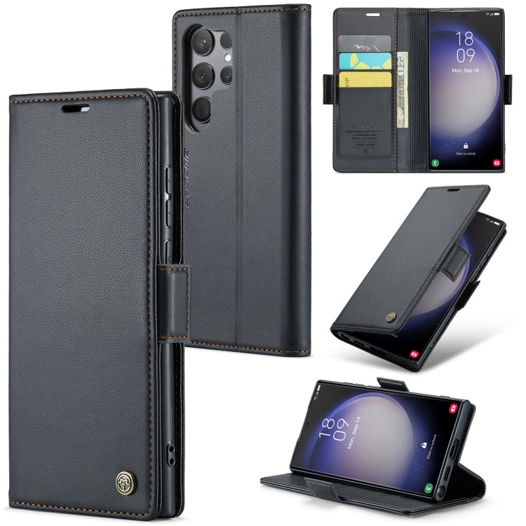 Samsung Galaxy S24 Ultra Leather Wallet Case - RFID Blocking, Stand Function, Card Slots-buycases.co.uk