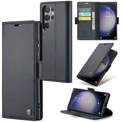 Samsung Galaxy S24 Ultra Leather Wallet Case - RFID Blocking, Stand Function, Card Slots-buycases.co.uk