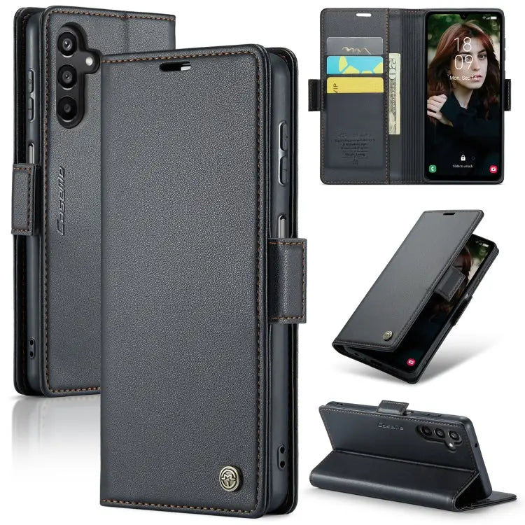 Samsung Galaxy A15 5g Leather Wallet Case - RFID Blocking, Stand Function, Card Slots-buycases.co.uk