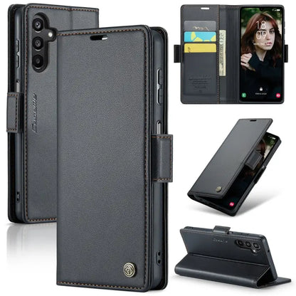 Samsung Galaxy A15 5g Leather Wallet Case - RFID Blocking, Stand Function, Card Slots-buycases.co.uk