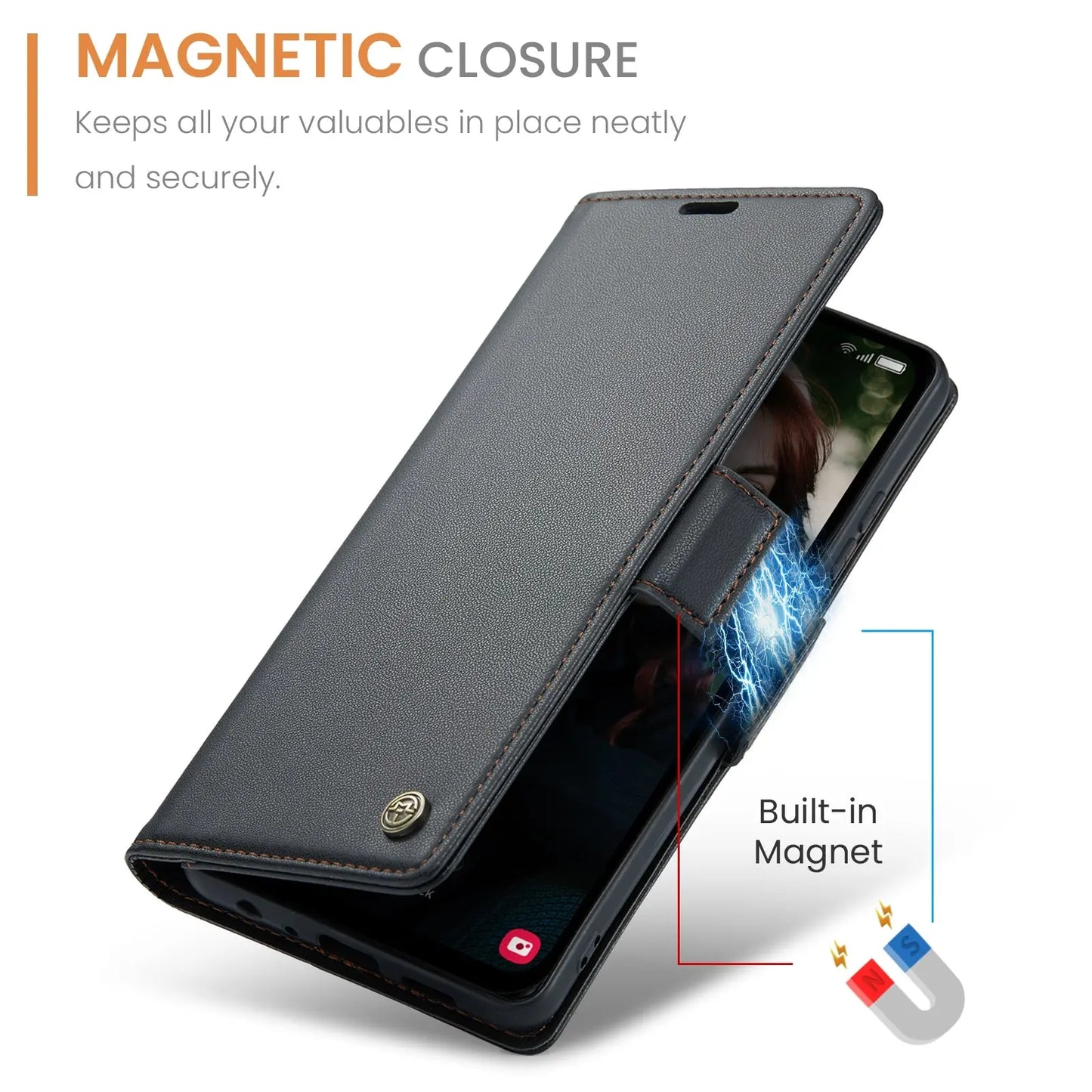 Samsung Galaxy A15 5g Leather Wallet Case - RFID Blocking, Stand Function, Card Slots-buycases.co.uk