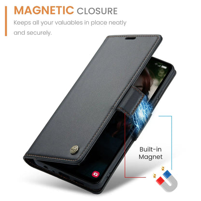 Samsung Galaxy A15 5g Leather Wallet Case - RFID Blocking, Stand Function, Card Slots-buycases.co.uk